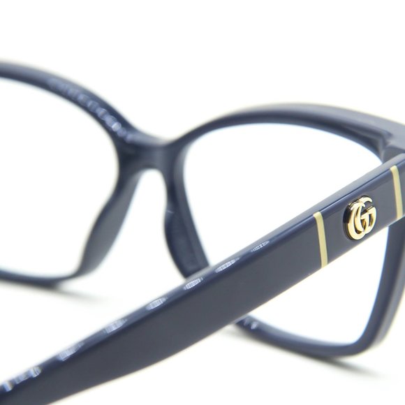NEW GUCCI GG 0634O 004 BLUE CLEAR LENS AUTHENTIC EYEGLASSES 56-14-145 - Picture 4 of 7